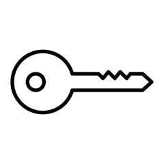 Door Key Vector Line Icon