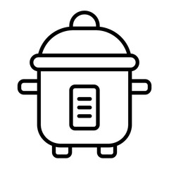 Rice Cooker Vector Line Icon