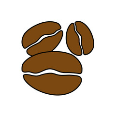 coffee beans hand drawn color vector illustration