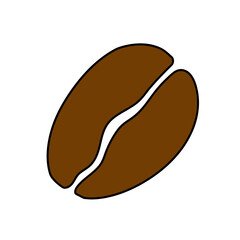 coffee beans hand drawn color vector illustration