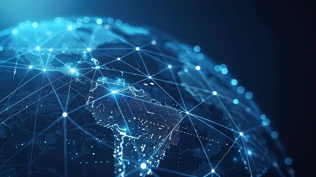 Global network connection to big data around the world.a nd tecnology internet metaverse concept 4K 