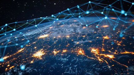 Global network connection to big data around the world.a nd tecnology internet metaverse concept 4K 