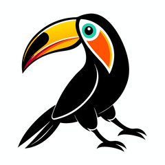 Naklejka premium A Toucan Bird vector art illustration, isolated white background (11)