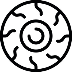 Spooky eyeball icon, simple style for halloween celebration