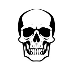 Human skull icon - Black outlines