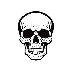 Human skull icon - Black outlines 