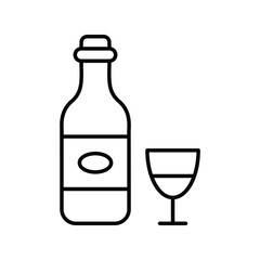 wine line icon with white background vector stock illustration