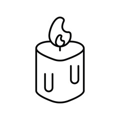 candle line icon with white background vector stock illustration