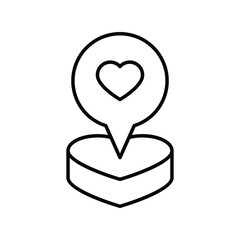 location line icon with white background vector stock illustration