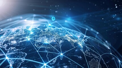 Global network connection to big data around the world.a nd tecnology internet metaverse concept 4K 