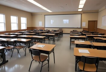 Fototapeta premium classroom with chairs and table