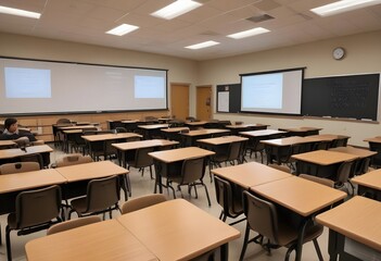 Fototapeta premium classroom with chairs and table