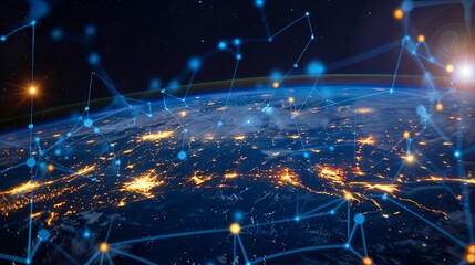 Global network connection to big data around the world.a nd tecnology internet metaverse concept 4K 