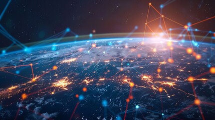 Global network connection to big data around the world.a nd tecnology internet metaverse concept 4K 