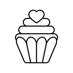 cup cake line icon with white background vector stock illustration