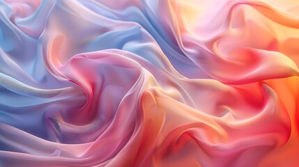 Obraz premium Vibrant Multicolored Silk Fabric with Soft Folds and Waves