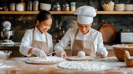 Generations in the Kitchen Joyful Baking Session with Elderly Women Man and a Young Child  Embracing Family Traditions and Creating Cherished Memories Through Cooking Together Brainstorming Magazine