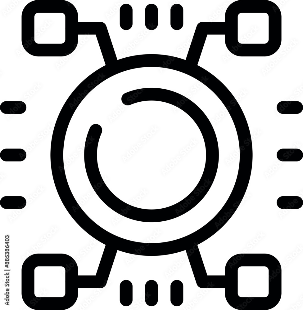 Poster Central hub is connecting devices, creating a network for seamless data processing and information exchange
