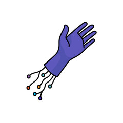 Fototapeta premium robotic arm prosthetic hand drawn color vector illustration