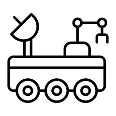 Moon Rover Vector Line Icon