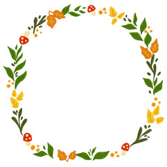 Autumn Ornament Round Frame