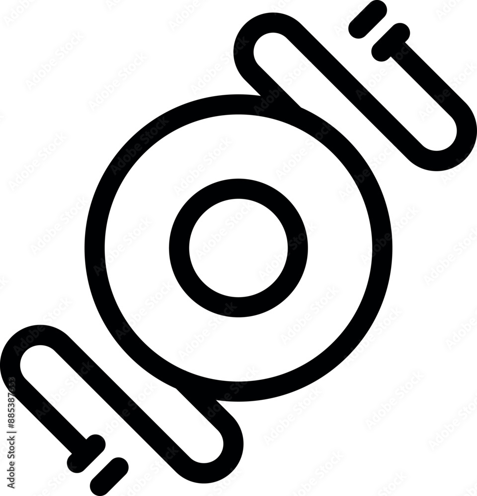Aufkleber simple black and white icon of a round handle connecting two lines