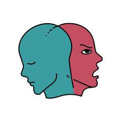 mental health bipolar hand drawn color vector illustration