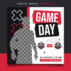 Soccer Game Day Banner Flyer Social Media Template for Sports Tournament
