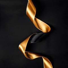 Elegant Gold and Black Ribbon