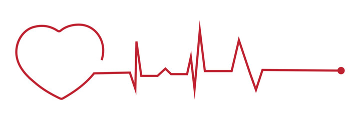 Naklejka premium Line rate heartbeat. Medical monitor heart beat and fhyrhm. Electrocardiogram heart and pulse for monitor health. Vector Illustration.