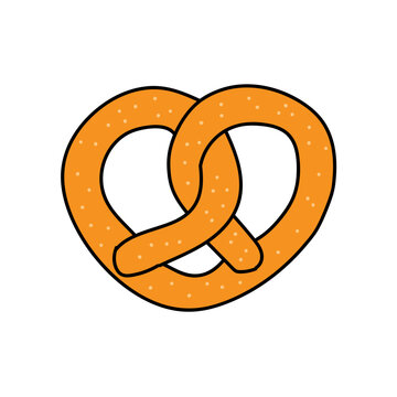 recommend clip art: pretzel bread hand drawn color vector illustration