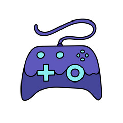 game controller hand drawn color vector illustration