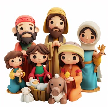 recommend clip art: A 3D nativity scene clipart Christian tradition