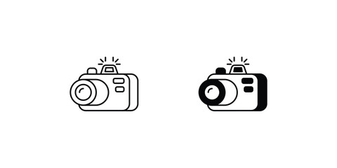 photocamera set icon with white background vector stock illustration