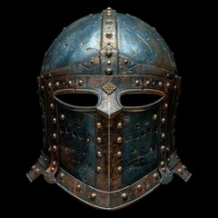 Antique Medieval Helmet with Rivets