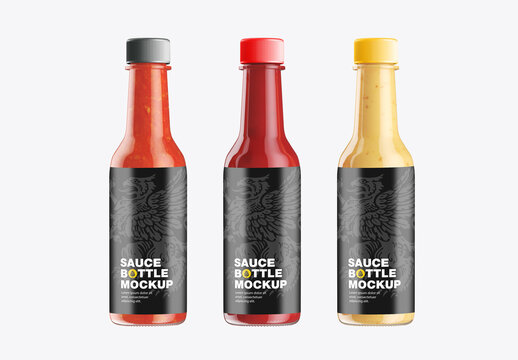 Set Sauce Bottle Mockup