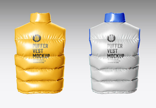 Nylon Men's Down Vest Mockup