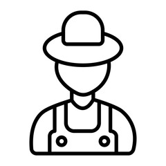 Farmer Vector Line Icon