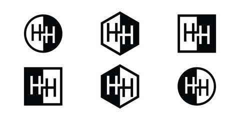 Letters HH Positive and Negative Logo Set, suitable for any business