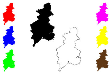 Obraz premium Shenyang City (People's Republic of China, Liaoning Province) map vector illustration, scribble sketch City of Fengtian or Mukden map