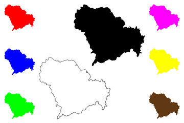 Obraz premium Shijiazhuang City (People's Republic of China, Hebei Province) map vector illustration, scribble sketch City of Shihkiachwang or Shimen map