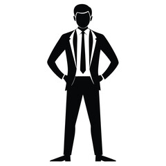 Obraz premium Business people silhouette on white background 