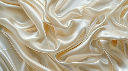 Obraz premium Soft and luxurious cream silk fabric with elegant waves