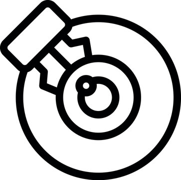 recommend clip art: Line art icon of a piston connecting to a crankshaft, representing a car part