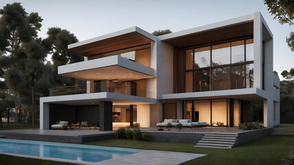 Fototapeta premium A modern house
