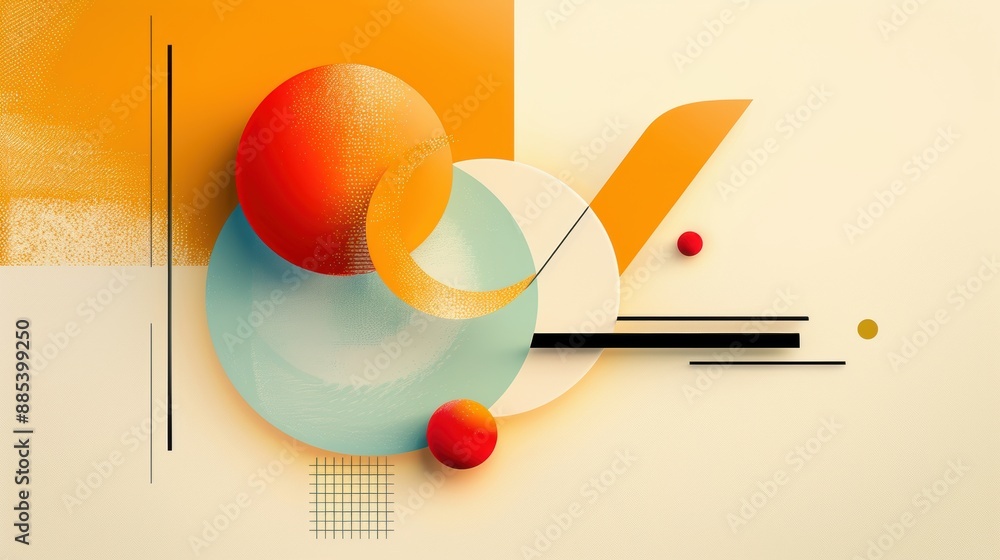 Poster a dynamic abstract art image illustrating the concept of the golden ratio with precise geometric sha