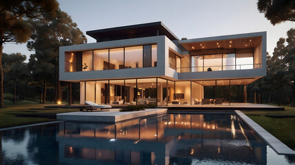 Obraz premium A modern house