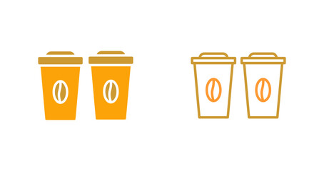 Two Coffees Vector Icon