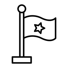 Flag Vector Line Icon