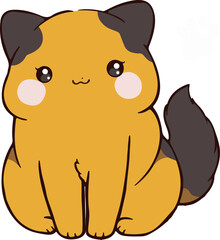 Chubby Yellow Cat with Cute Expression